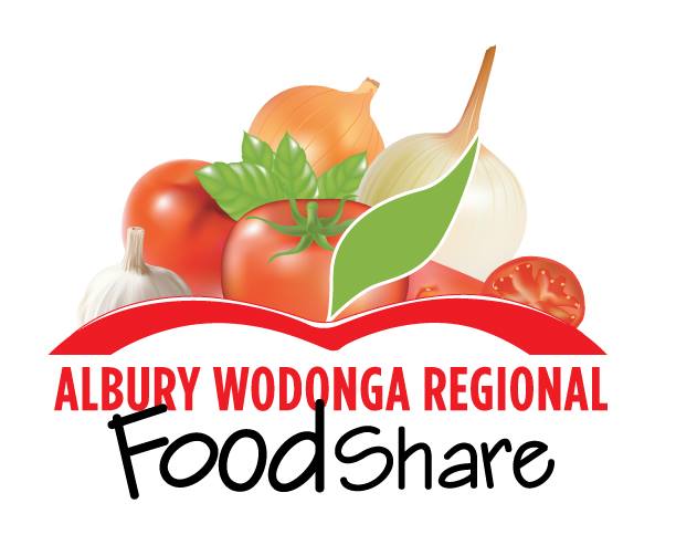 HEADING: Combatting COVID with Care. IMAGE: Albury Wodonga Regional FoodShare Logo.