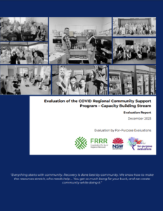 Evaluation of the COVID Regional Community Support Program – Capacity Building Stream