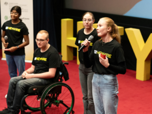 Heywire winners presenting at the 2023 Regional Youth Summit in Canberra. Image credit: Bradley Cummings