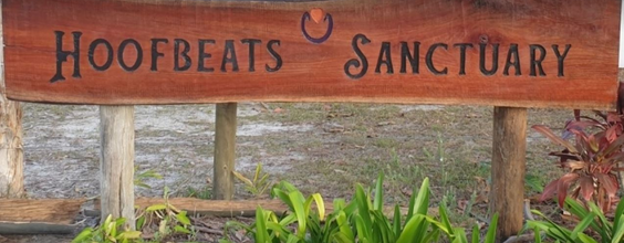 HEADING: Partnership helps put communities 'In a Good Place'. IMAGE: Hoofbeats Sanctuary sign.