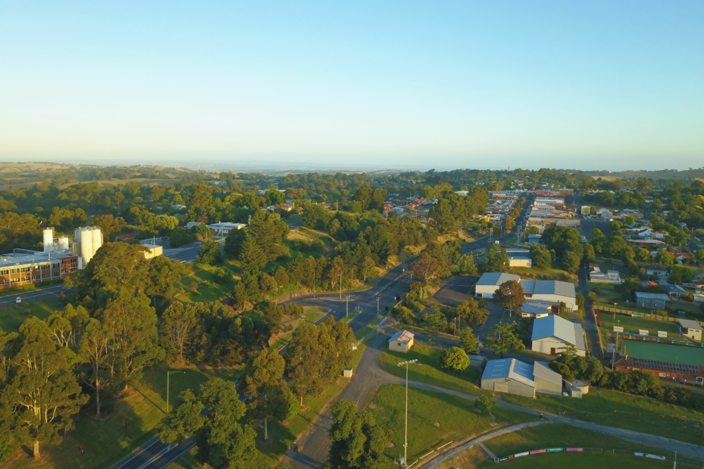Aerial photograph of Korumburra in Victoria