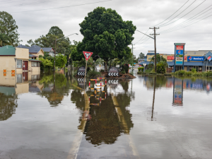 Flooded streets in Lismore, NSW